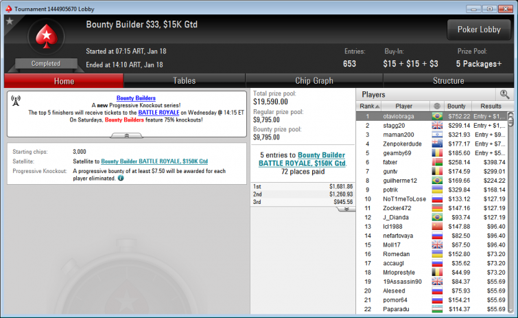 Bounty Builder $33, PokerStars