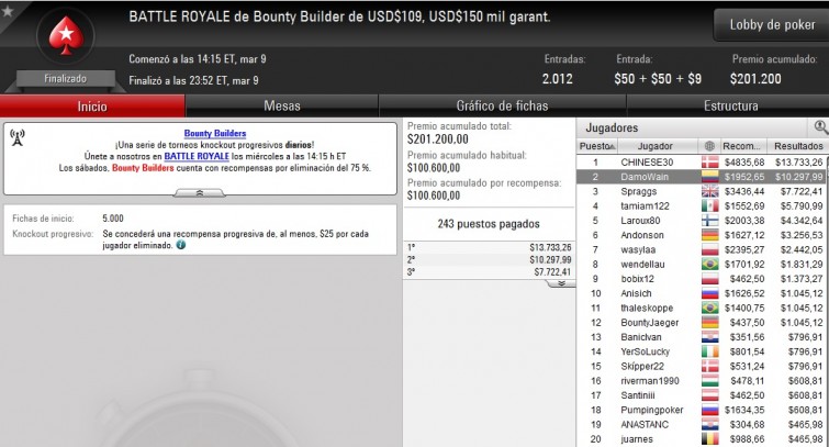 Bounty Builder $109 - Battle Royale - Marzo 9